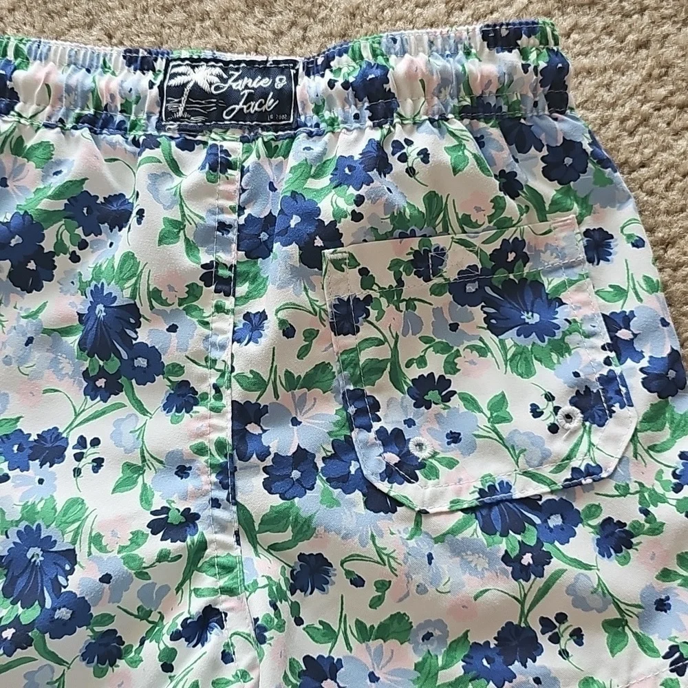 Janie And Jack Boys Recycled Floral Swim Trunk Size 2T